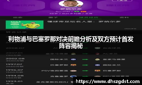 利物浦与巴塞罗那对决前瞻分析及双方预计首发阵容揭秘
